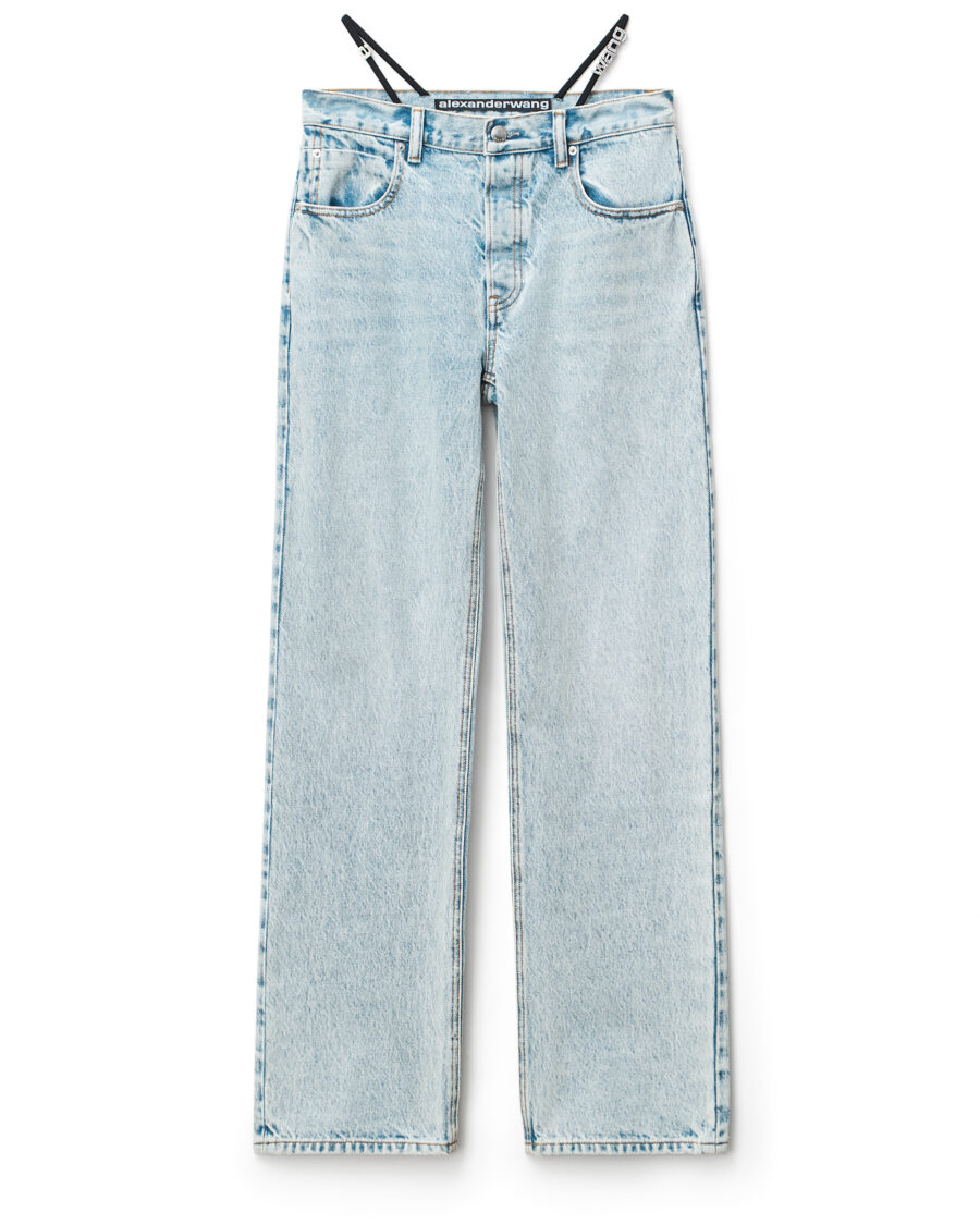 DIAMANTE STRAP LOW RISE JEANS
