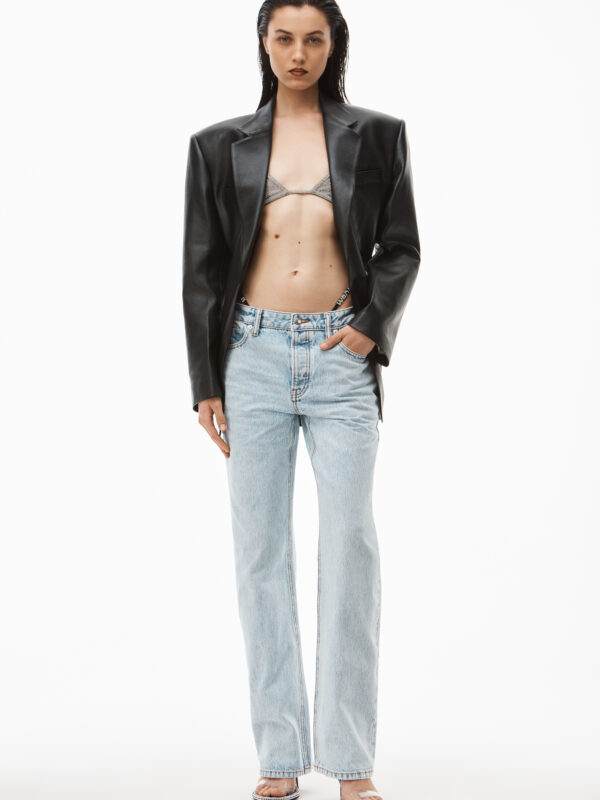 DIAMANTE STRAP LOW RISE JEANS