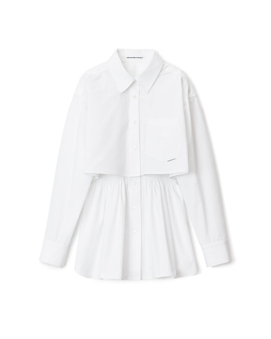 SMOCKED CAMI IN COMPACT COTTON