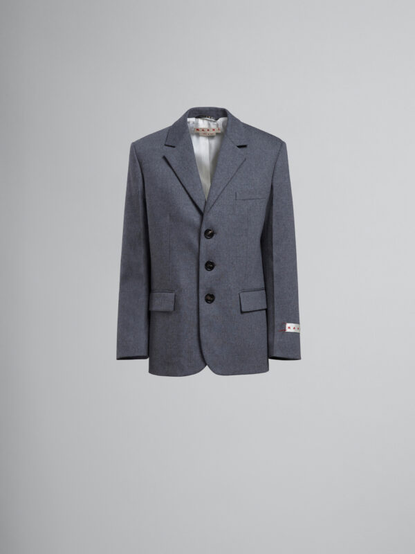 GREY BLAZER IN WOOL FLANNEL