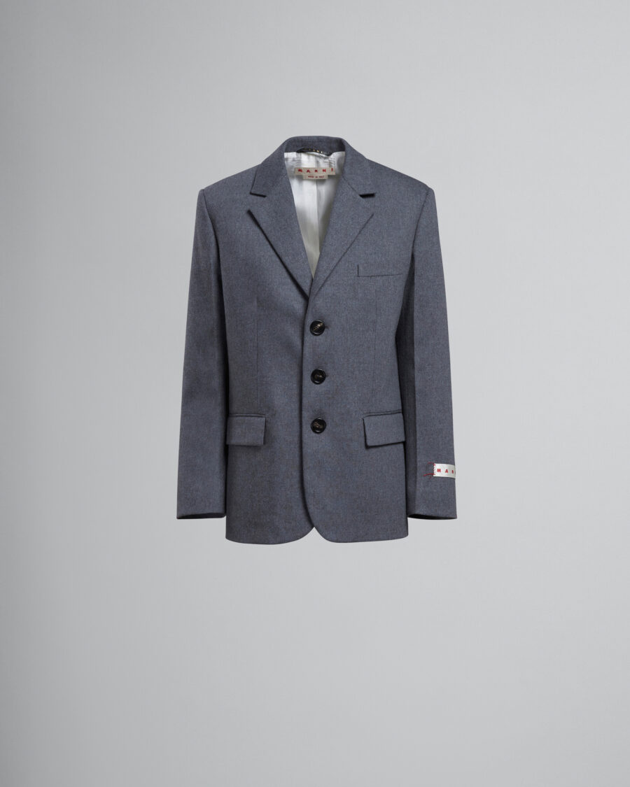 GREY BLAZER IN WOOL FLANNEL