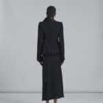 BLACK FITTED WOOL BLAZER WITH EMBROIDERY