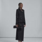 BLACK FITTED WOOL BLAZER WITH EMBROIDERY
