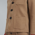 BEIGE CROPPED JACKET IN WOOL FLANNEL