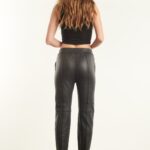 BLACK LEATHER SLIM FIT JOGGER