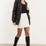 BLACK LEATHER BLAZER