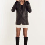 BLACK LEATHER BLAZER