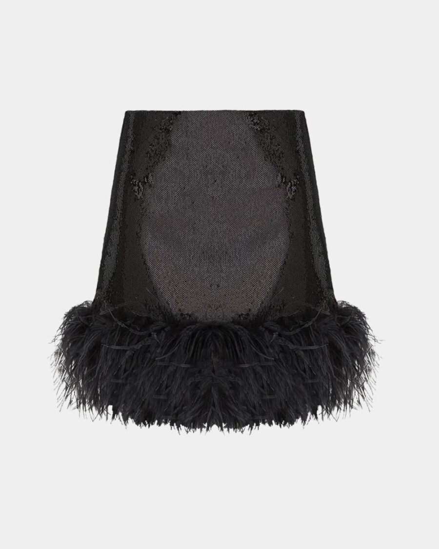 SKIRT WITH FEATHERS