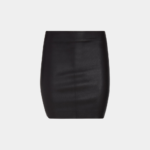 BLACK LEATHER MINI SKIRT