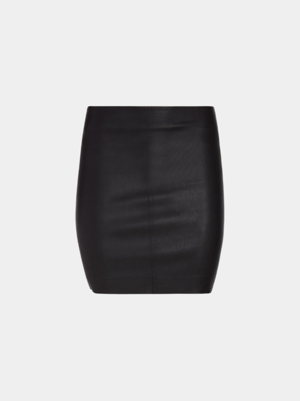 BLACK LEATHER MINI SKIRT