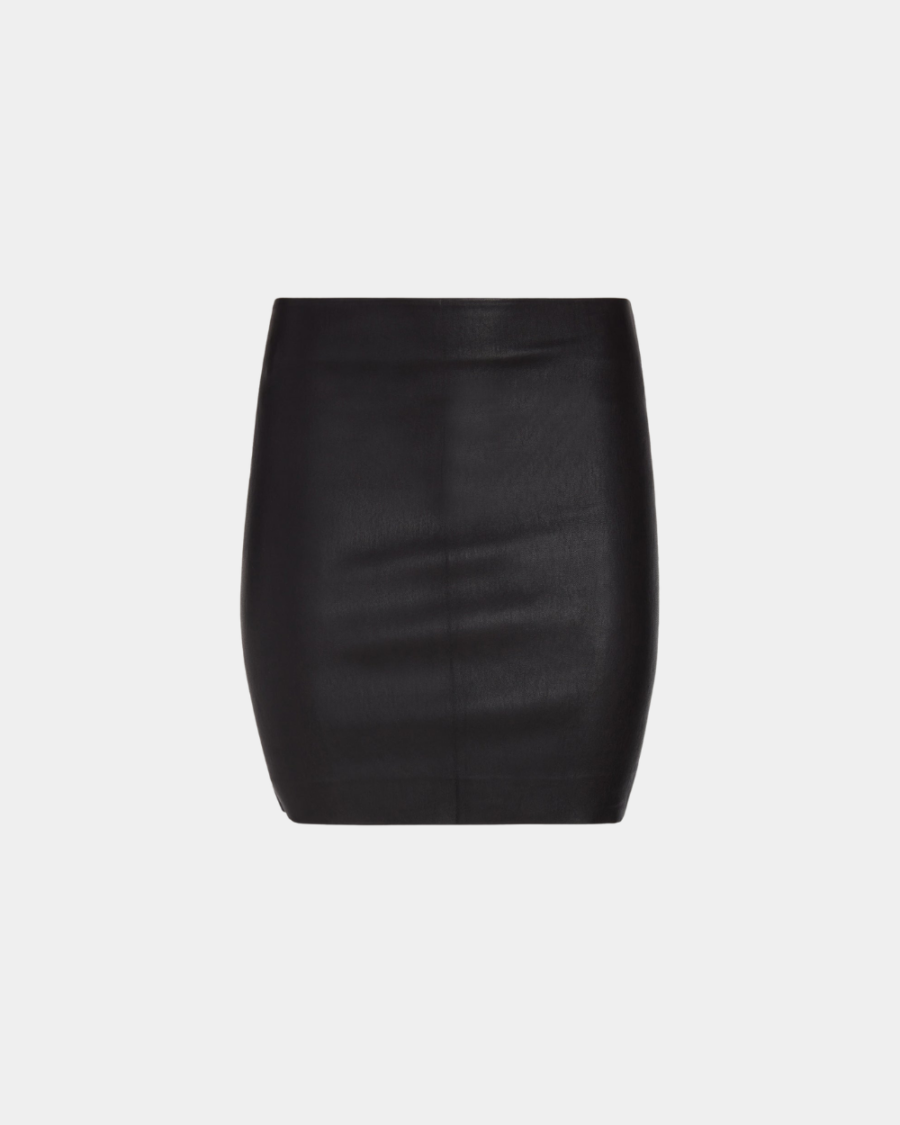 BLACK LEATHER MINI SKIRT