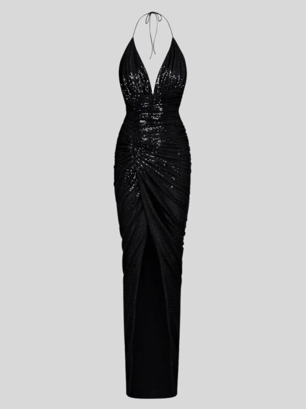 MAXI OPEN BACK SEQUIN DRESS