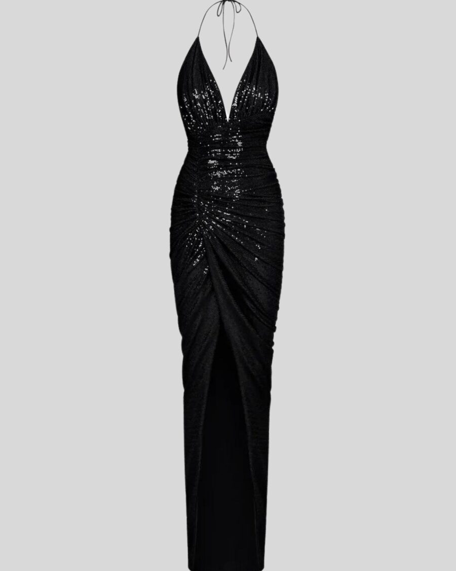 MAXI OPEN BACK SEQUIN DRESS