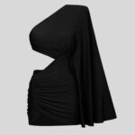 ONE SHOULDER CUTOUT JERSEY DRESS