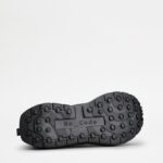 TECH FABRIC AND LEATHER SNEAKERS