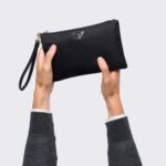 LEATHER AND SAFFIANO POUCH