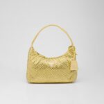 SATIN RE-NYLON BAG WITH CRYSTALS