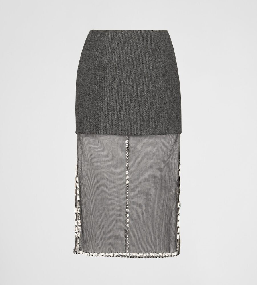 EMBROIDERED TULLE SKIRT