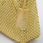SATIN RE-NYLON BAG WITH CRYSTALS