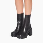 LEATHER PLATFORM BOOTIE