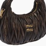 MIU WANDER MATELASSÉ NAPPA LEATHER MINI HOBO BAG
