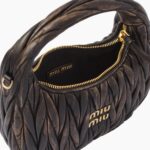 MIU WANDER MATELASSÉ NAPPA LEATHER MINI HOBO BAG