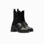 LEATHER BOOTIES WITH A BUCKLE