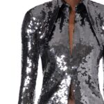OPALA SEQUIN SHIRT IN ANTHRACITE SEQUIN