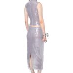 HAILE MIDI SKIRT IN ICE LAVENDER SEQUIN