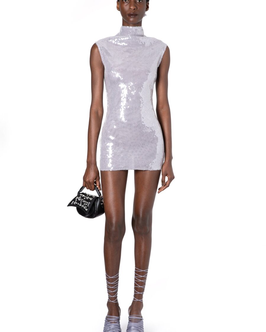 LUNA MINI DRESS IN LAVENDER SEQUIN