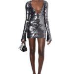 SOLARIA MINI DRESS IN ANTHRACITE SEQUIN