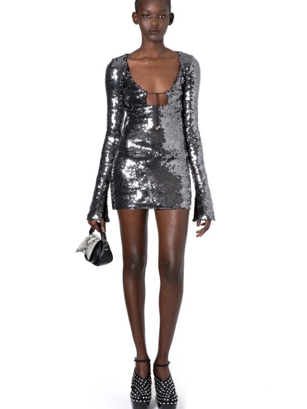 SOLARIA MINI DRESS IN ANTHRACITE SEQUIN