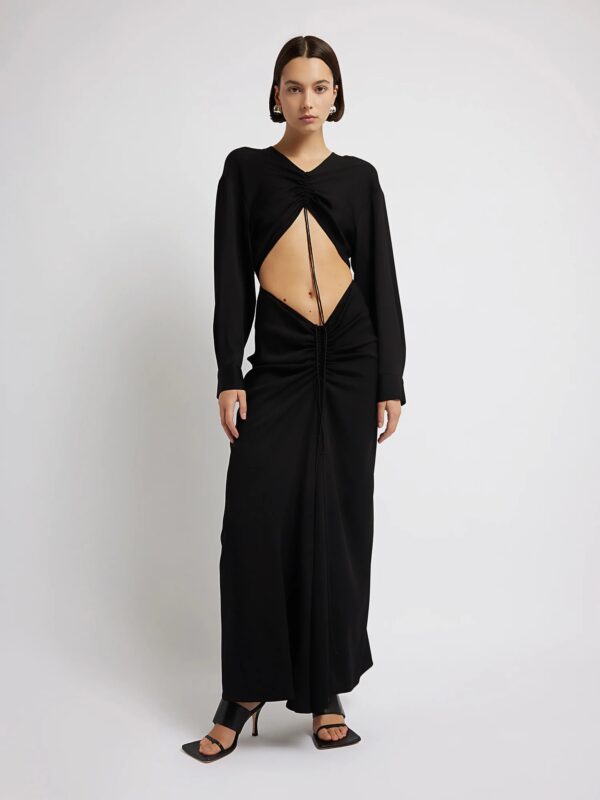 RUCHED DISCONNECT SHIRT DRESS