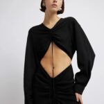 RUCHED DISCONNECT SHIRT DRESS