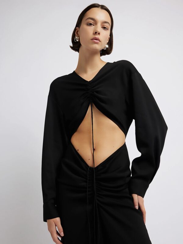 RUCHED DISCONNECT SHIRT DRESS