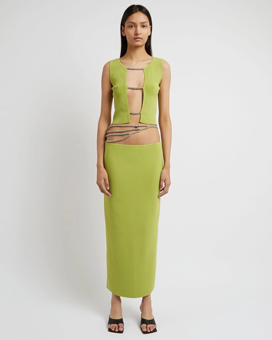 CRYSTAL LATTICE KNIT SKIRT