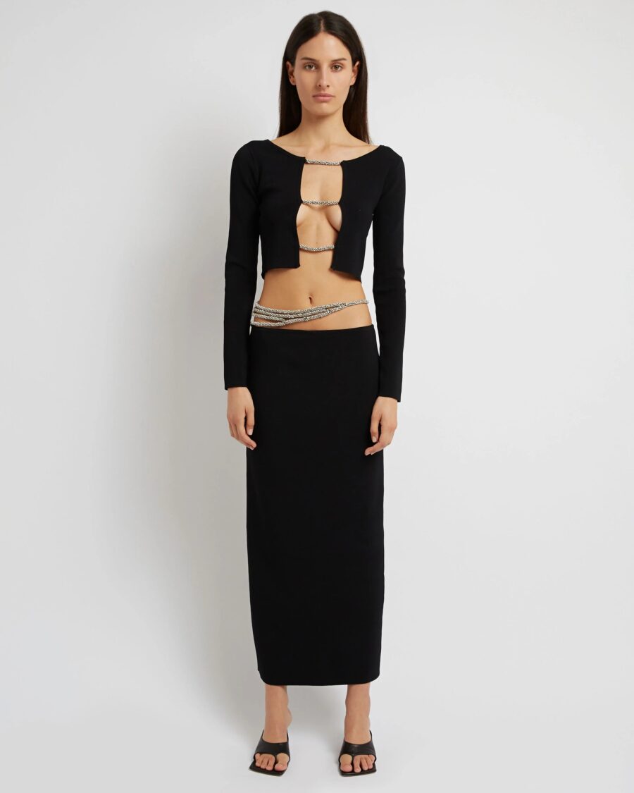 CRYSTAL LATTICE KNIT SKIRT