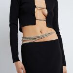 CRYSTAL LATTICE KNIT SKIRT