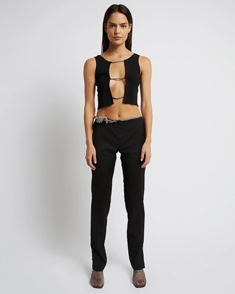 CRYSTAL LATTICE FRONT KNIT TANK