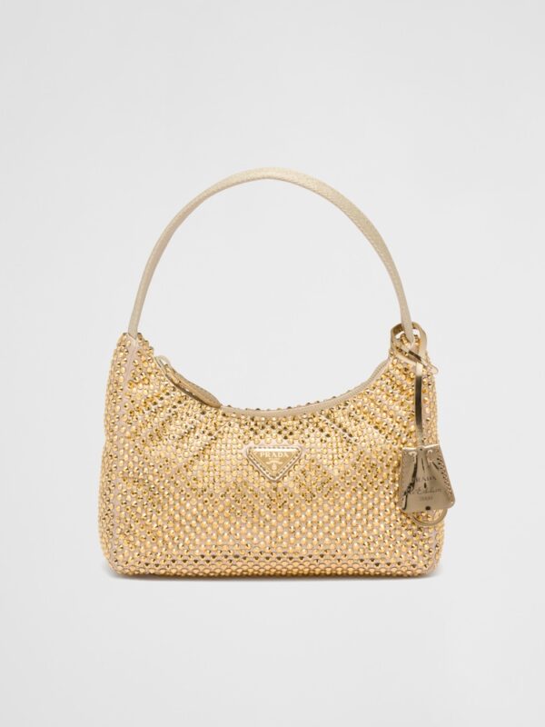 SATIN MINI BAG WITH CRYSTALS
