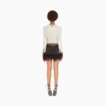 DENIM MINI SKIRT WITH FEATHERS