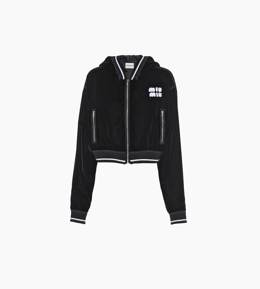 EMBROIDERED VELVET BLOUSON