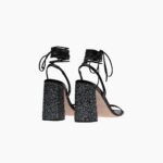 PATENT LEATHER AND GLITTER HEELED SANDAL