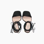 PATENT LEATHER AND GLITTER HEELED SANDAL