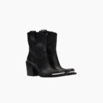 LEATHER COWBOY ANKLE BOOTS