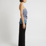 DENIM BELT COLUMN SKIRT