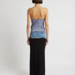 DENIM BELT COLUMN SKIRT