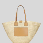 STRAW HANDBAG WITH PAISLEY LINING