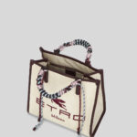 SMALL SHOPPING BAG WITH WOVEN HANDLES