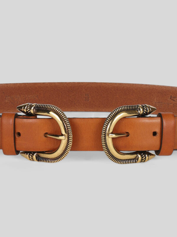LEATHER BELT DOUBLE BUCKLE